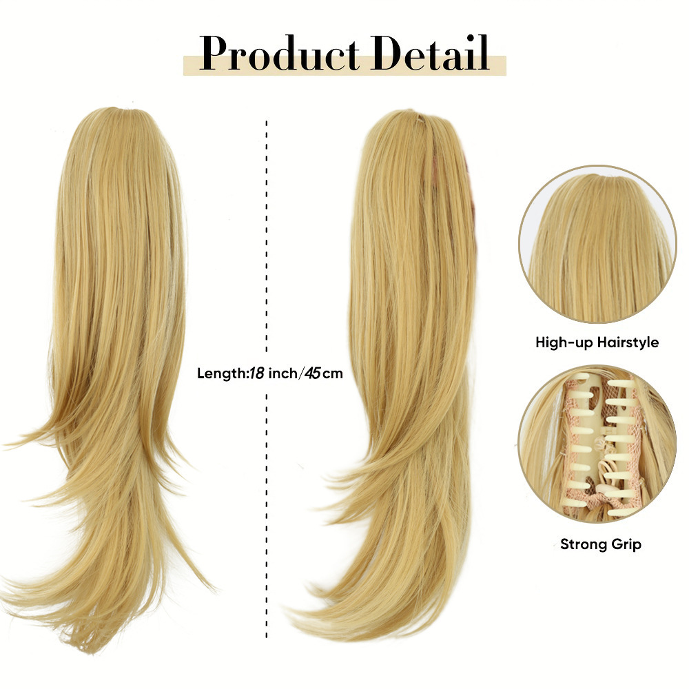 Long, multi-layered, upturned, synthetic fiber, tiger-mouth, and interlocking ponytails for women, cross-border to Europe and America Application Scenario
