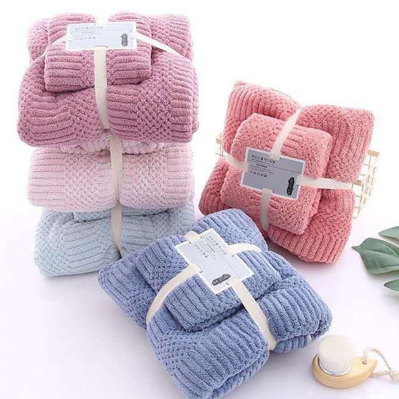 【 Chi Jia 】 Coral Fleece mother and child set towels, face towels, daily necessities, Absorbent bath towels, one-piece consignment, couple towels