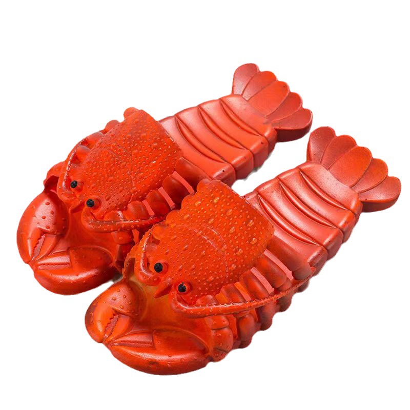 Lobster cross-border slippers for women to wear outside, indoor parent-child cartoon one-line slippers for men, 2023 new style beach cool slippers wholesale Item Picture