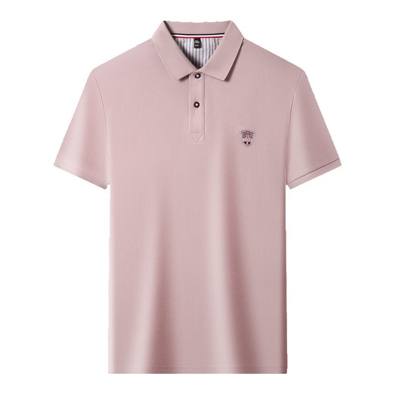 2024 Summer Fashion Men's lapel pullover short-sleeved shirt, light business men's POLO shirt, pure cotton Item Picture