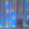 Cross-border room decoration copper wire curtain light, holiday Christmas color light, usb remote control light string, eight-function led curtain light Specification image