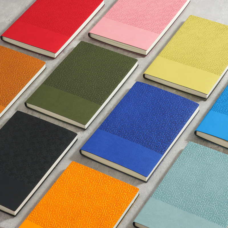 A5 thickened, high-appearancy-level notebook with diagonal pattern, high-end business notebook customization, company event customized LOGO details Picture