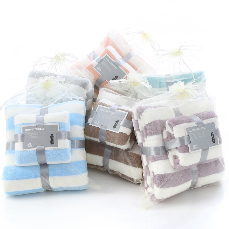 【LOVELY HOME】【 Hold jia 】 Factory wholesale 【 towel + bath towel 】 Mother towel coral velvet cover towel manufacturer logo a hair full figure