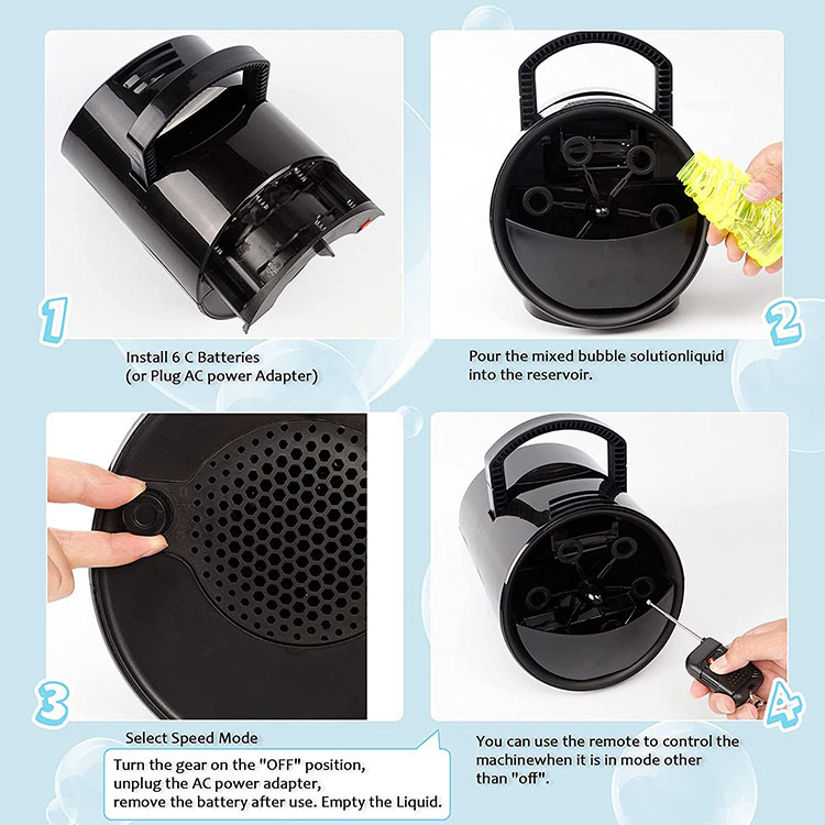 Amazon Outdoor Bubble Machine Battery Automatic Portable Single-Wheel Automatic Children's Bubble Toy Spray Machine Application Scenario