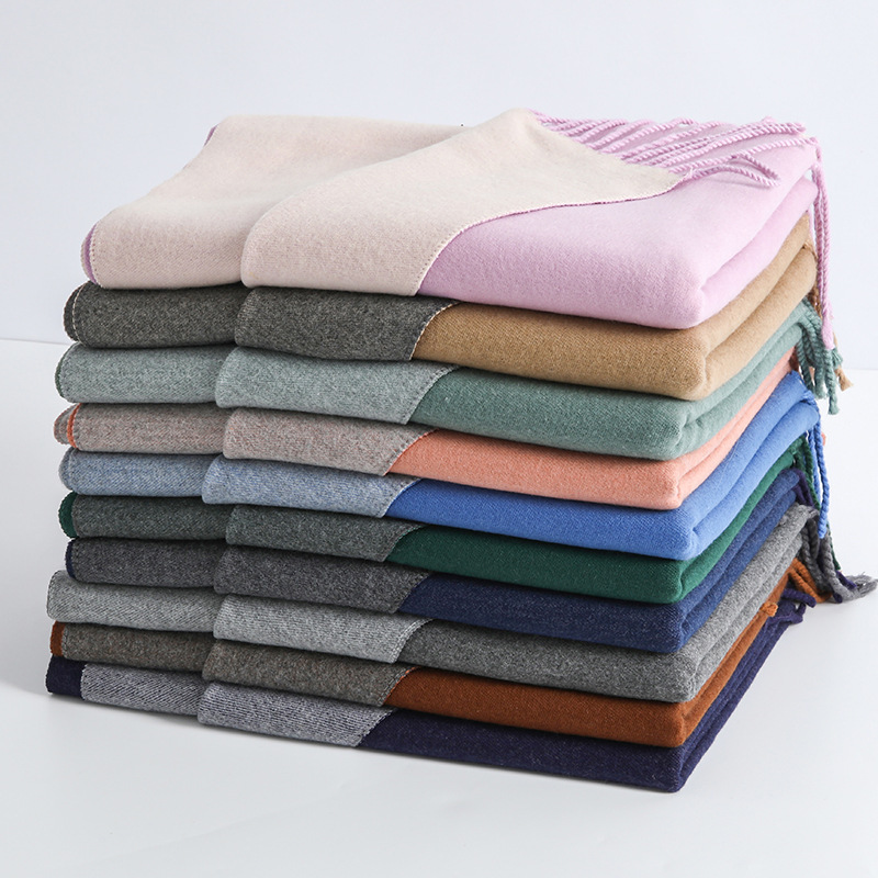 Wool Cashmere Scarf Winter Explosion Women Shawl Autumn And Winter Scarf Women 2024 New Double-Sided Scarf Wholesale
