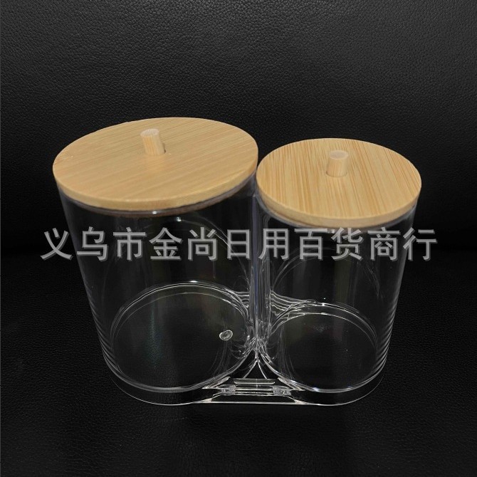 New two connected circular cotton pad storage boxes, cotton swab storage cans and cosmetic storage cans Application Scenario