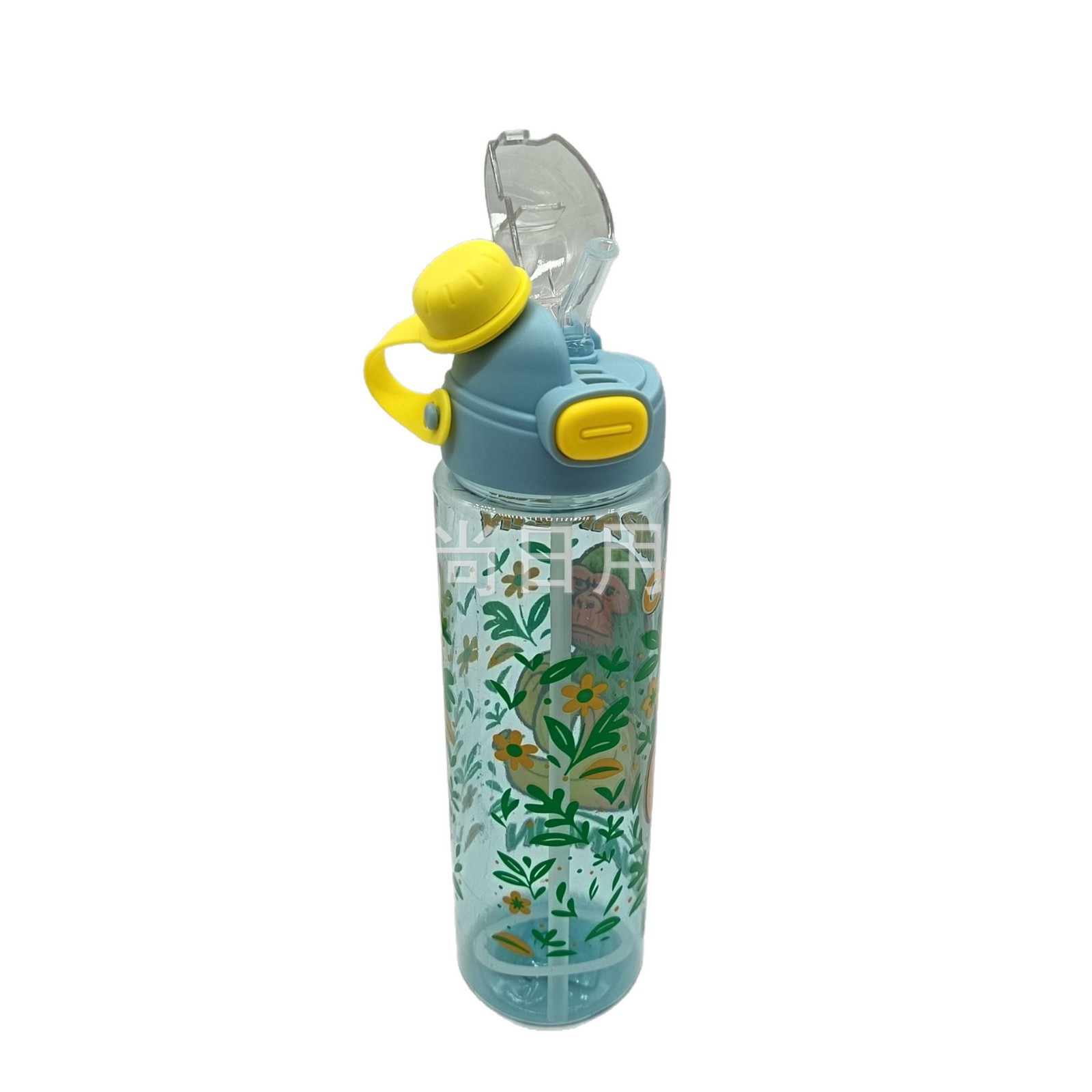 New children's water cups from Shan Hai Jing, summer portable water bottles for boys and girls with straws, cross-border wholesale for students Item Picture