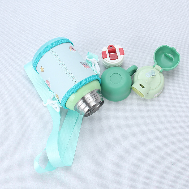 Cloth Cover Stainless Steel Children Cute Store Thermos Cup Men And Women Cute Cartoon Straw Water Cup With Clamshell Cup Application Scenario