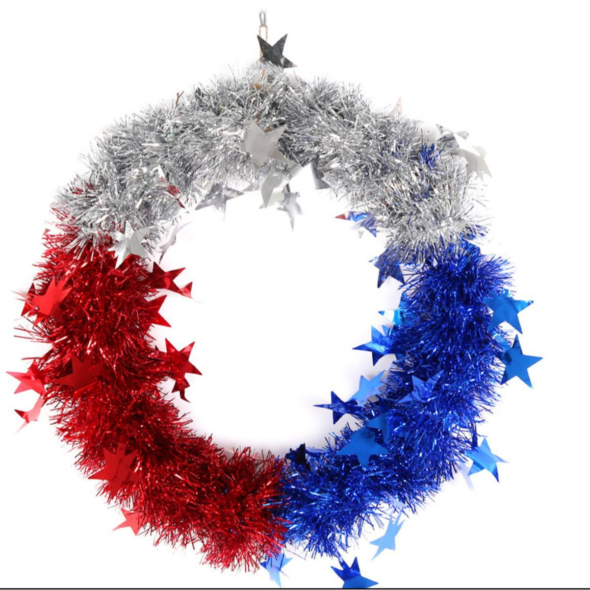 25cm美国独立日系列圣诞彩条花环节日装饰品挂件门饰加密款