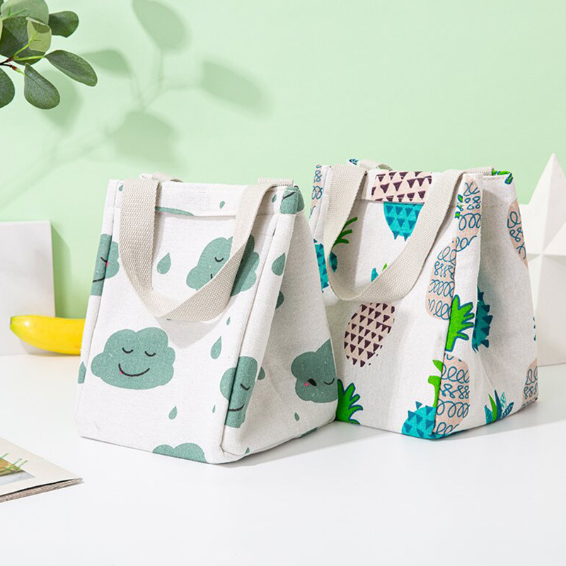 Factory direct supply Velcro bento bags, handbags, insulated lunch boxes, tote bags. Fashionable and simple for bringing meals to work details Picture