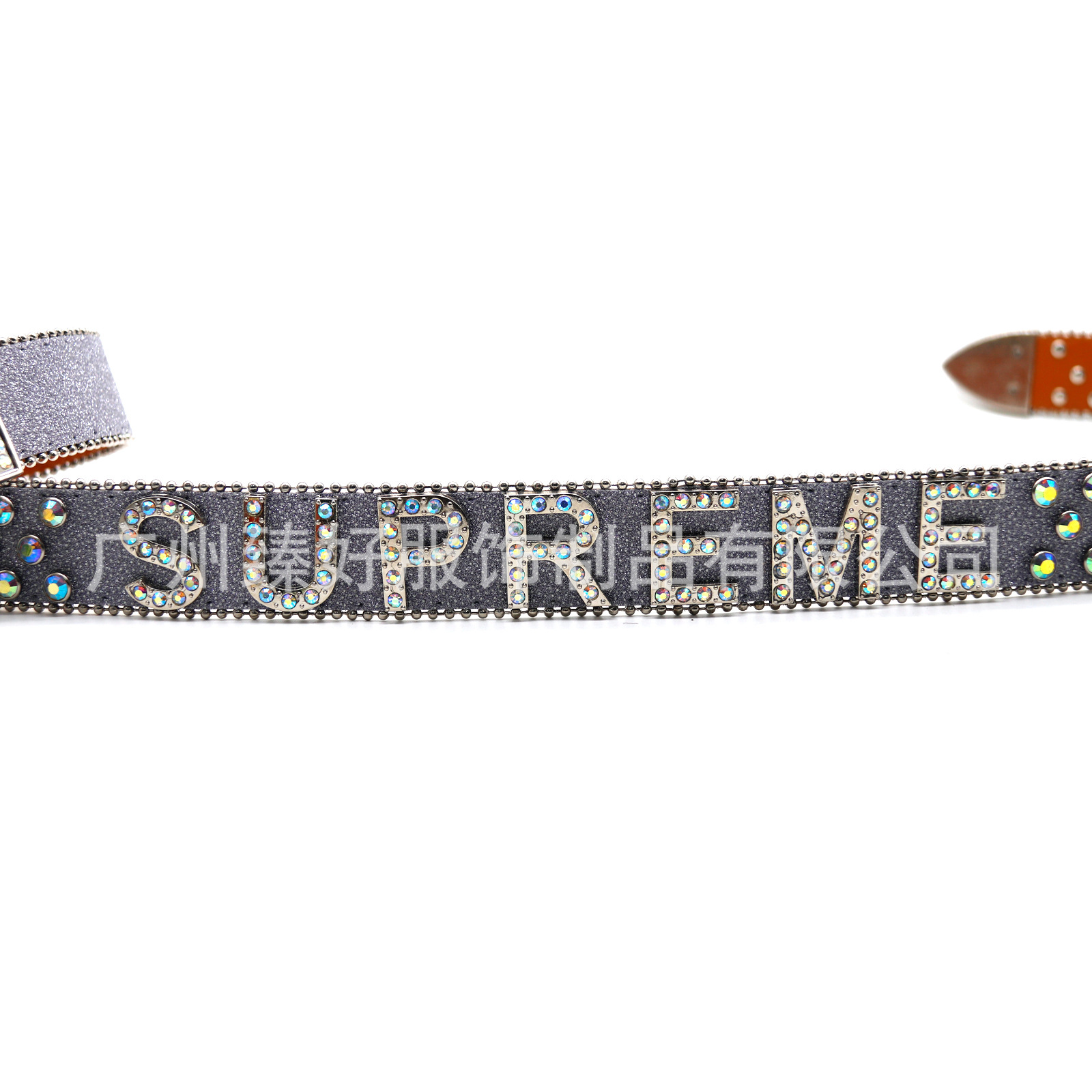 European and American fashion high-end belt, men's punk exaggerated personality letter accessory water diamond belt, women's cross-border belt Item Picture