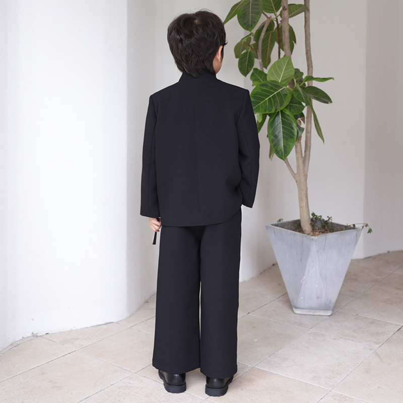 New Chinese-style Tang suits for boys in the autumn, new Chinese-style suits, performance costumes, children's stand-up collar retro Zhongshan suits Specification image