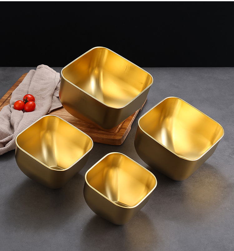 不锈钢生菜碗斜口碗商用韩式烤肉店火锅店装放生菜蔬菜青菜碗桶方形斜口碗不锈钢碗详情15