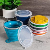 Collapsible silicone water bottle with cord cover