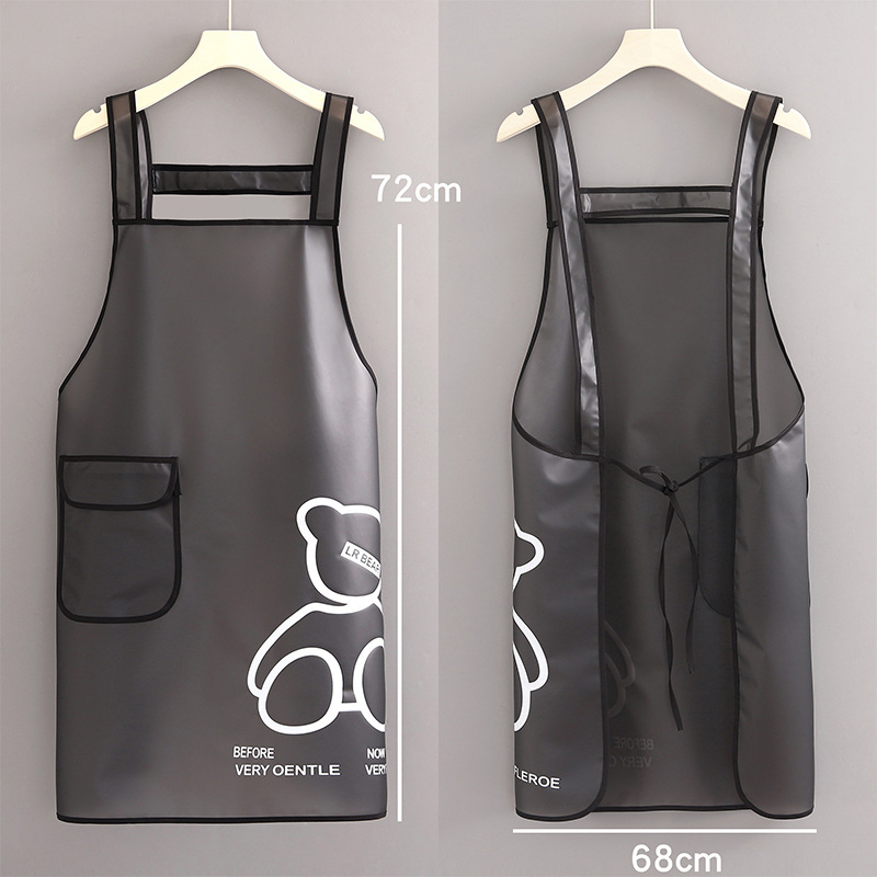【 Chi Jia 】 Breathable TPU non-washable waterproof and oil-resistant apron, home kitchen work clothes for adults cooking at work Application Scenario