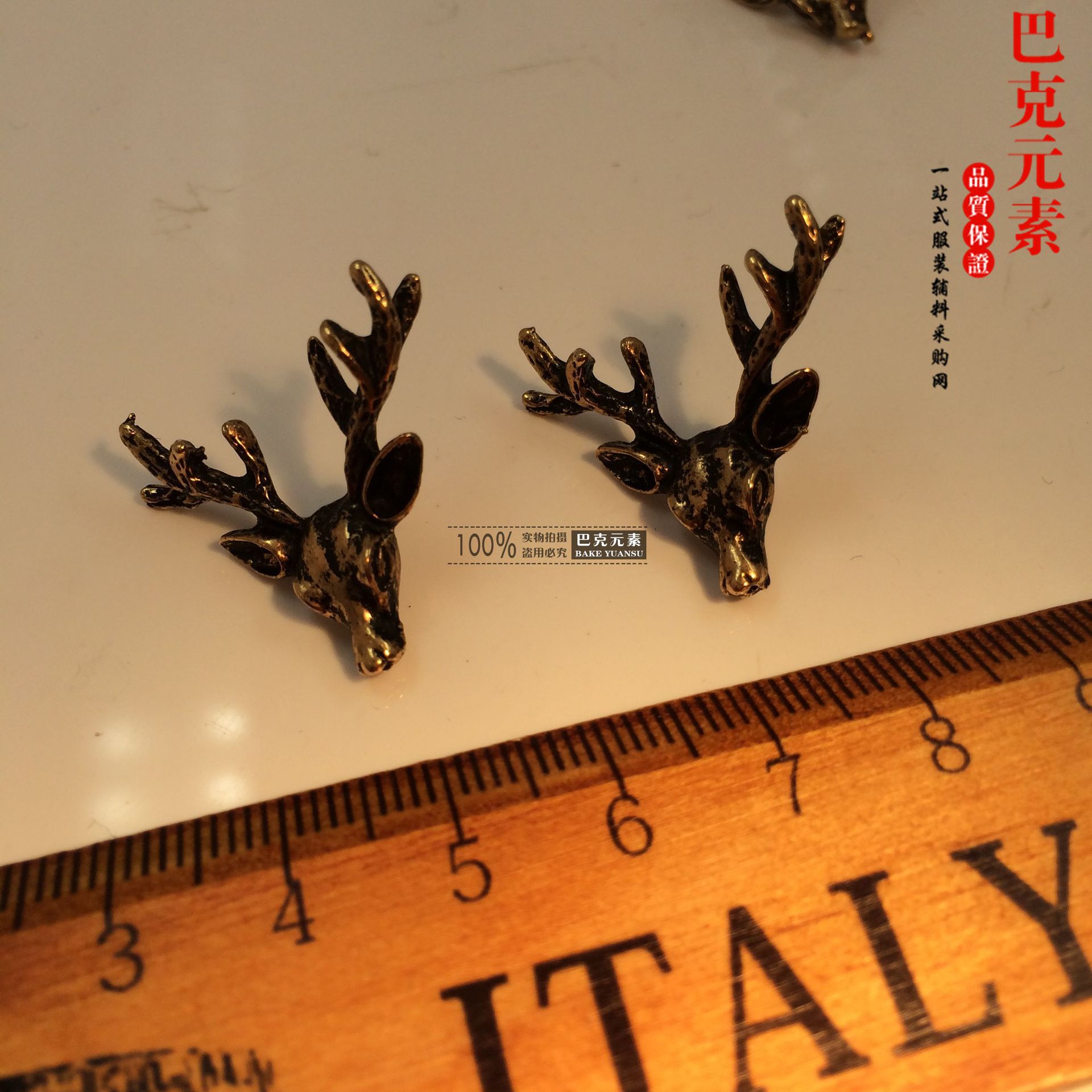【 Sirius 】 Direct sales from the manufacturer of European and American retro Korean alloy deer-head shirt brooches, collar corner decorations Item Picture