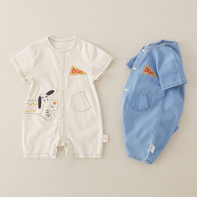 Summer thin baby clothes, Class a, one-piece suits for puppies, boys and girls, short-sleeved clothes, new crawling clothes, summer clothing details Picture