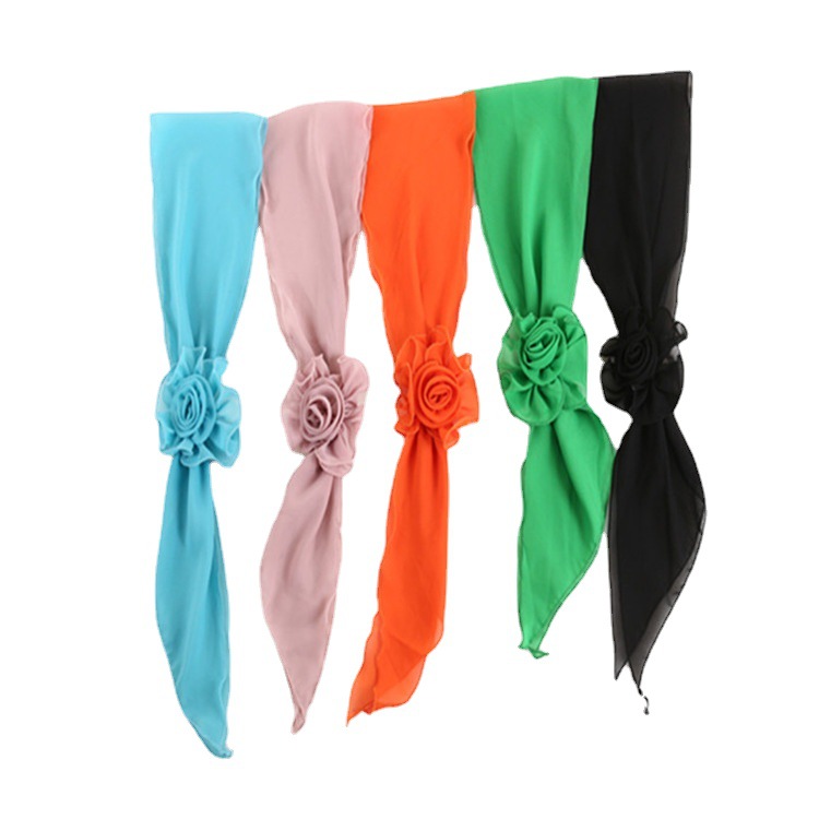 Four Seasons Korean classic monochrome lantern flower multi-functional fashionable silk scarf binding strap with rose and Jane Eyre Silk connection Item Picture