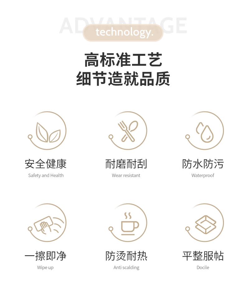 轻奢高级感中古风桌布餐桌垫防水防油防烫皮革法式复古免洗茶几垫详情3