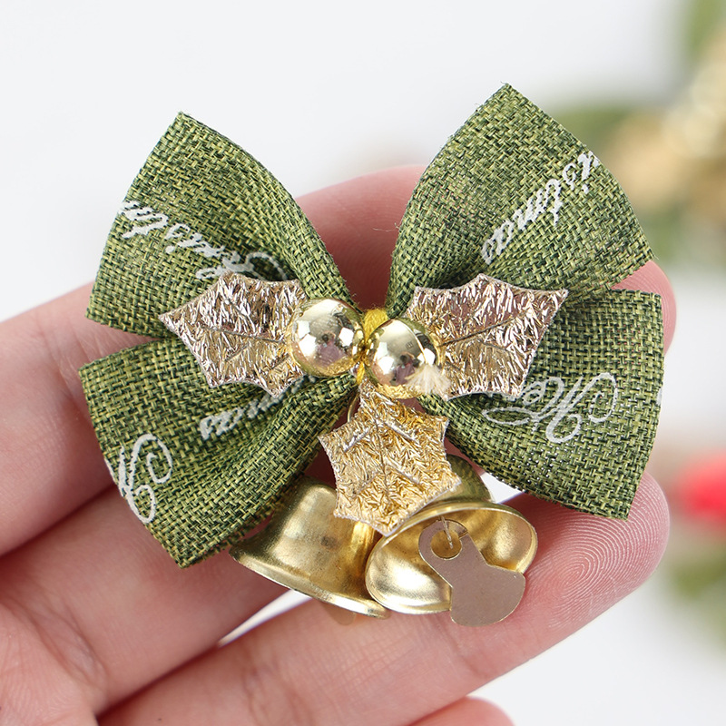 Cross-border best-selling Christmas mini bells, bows, decorative garlands, pendants, gift packaging boxes and decorations details Picture
