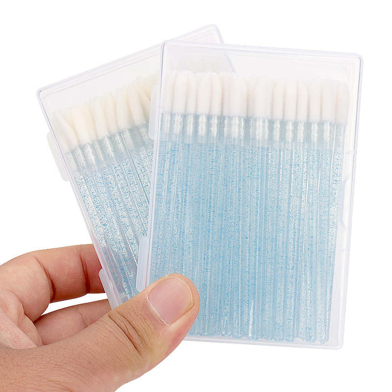 50pcs/box cepillo de labios de nylon sólido herramientas de maquillaje maquillaje de belleza barra de cristal cabeza extendida cepillo de lápiz labial cepillo de maquillaje shanilak details Picture