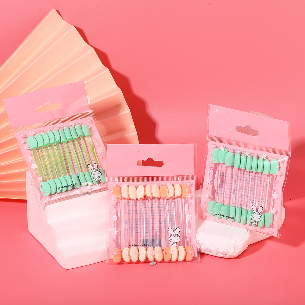 Hot-selling double-headed sponge eyeshadow stick, disposable mini portable eyeshadow brush, eye makeup brush