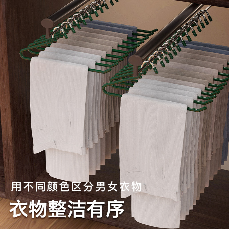 The goose-shaped trouser rack is a home seamless trouser rack with multi-functional anti-slip features. It is in the shape of a goose and Z-shaped trouser rack, with thickened wardrobe storage details Picture