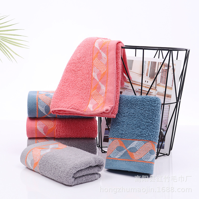 Striped dark cotton cross-border towel manufacturer wholesale thick cotton absorbent face towel gift box with embroidered logo pic 8