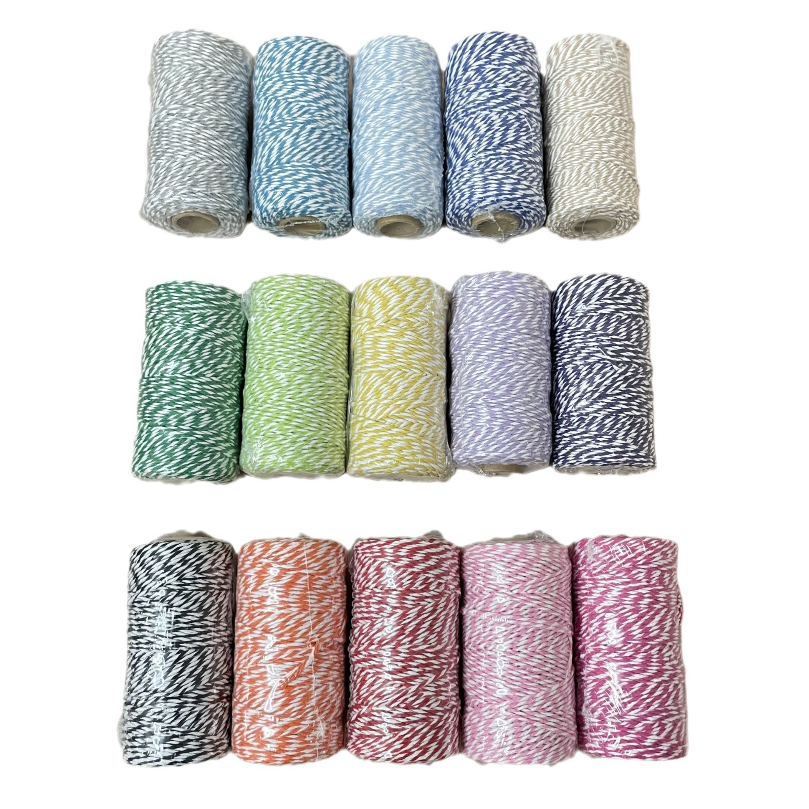 15-color stock 2mm double-color cotton string, zongzi string, tag string, gift packaging string, diy accessories, 100-meter roll Item Picture