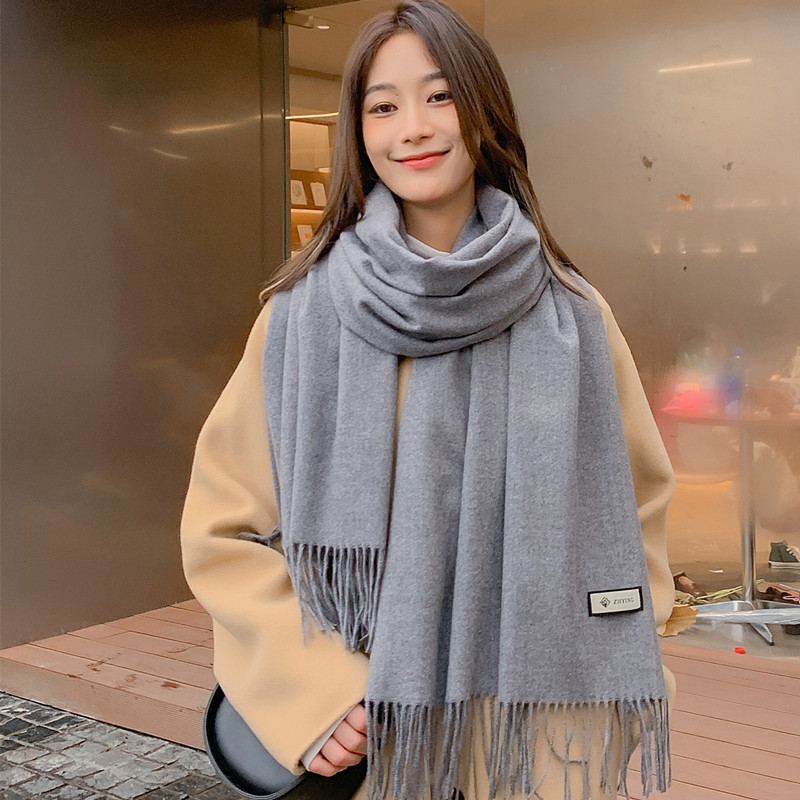 Red Scarf Women 2024 New Solid Red Scarf Cashmere Wool Autumn And Winter Imitation Cashmere Scarf Men Wholesale details Picture