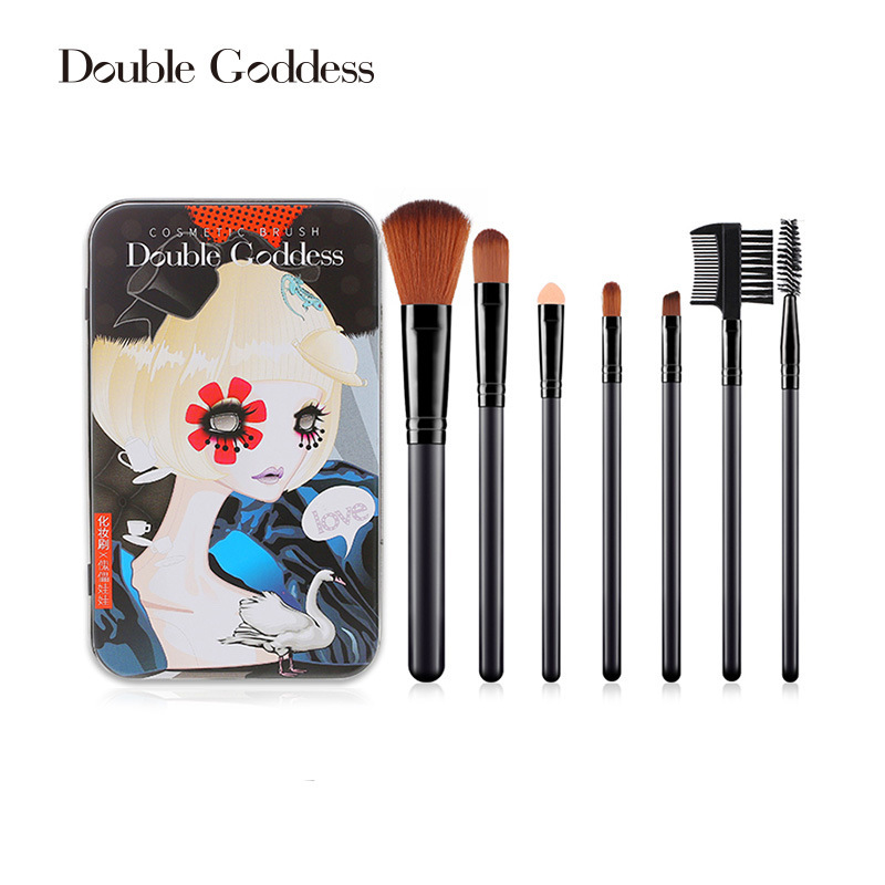 7 Makeup Brush Set Concealer Brush Convenient Set Of Iron Box Students Affordable Beauty Brush Beauty Tools Wholesale
