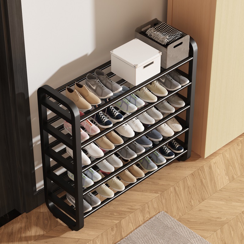 Shoe rack home door wrought iron multi-layer door into indoor dormitory rental house simple entry narrow small shoe cabinet full figure