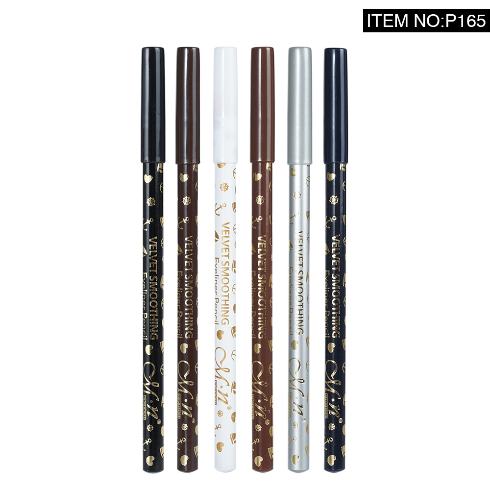 Meinuo Matte Natural Easy Color Lasting Waterproof 13.5Cm Multi-Colored Wooden Pole Hard Head Eyeliner Pencil + Pen Holder Item Picture