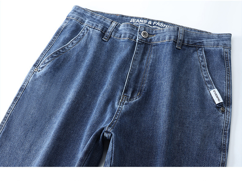 Factory direct sales of 2026 new summer thin high-end jeans for men, straight-leg loose stretch large-sized casual pants pic 15