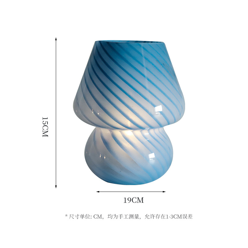 Creative night light, restaurant creative mushroom table lamp, bar lounge table lamp, bedroom bedside atmosphere glass table lamp Item Picture