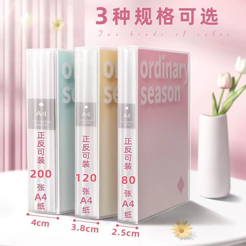 Gradient InS-style information book, transparent file bag, plastic a4 office documents, contract classification, test paper storage magic tool Specification image