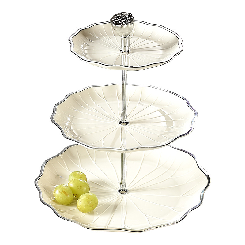 Light Luxury High-End Fruit Tray Home Living Room Table Decoration Front Desk Candy Tray Multi-Layer Fruit Tray Placed Snack Tray Item Picture