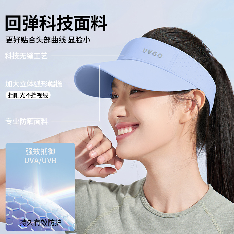 夏季新款防晒帽男女款防滑吸汗骑行跑步遮阳帽速干网眼透气空顶帽