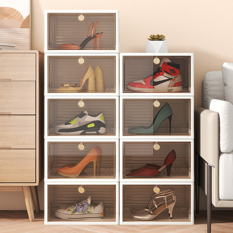 Folding Table Storage Free Combination Blind Box Display Cabinet Free Installation Of Dust-Proof Plastic Aj Transparent Shoebox Specification drawing