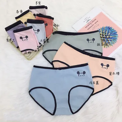 Girls in the middle waist underwear female cotton antibacterial embroidery middle school sweet Japanese department triangle shorts manufacturers wholesale thumbnail