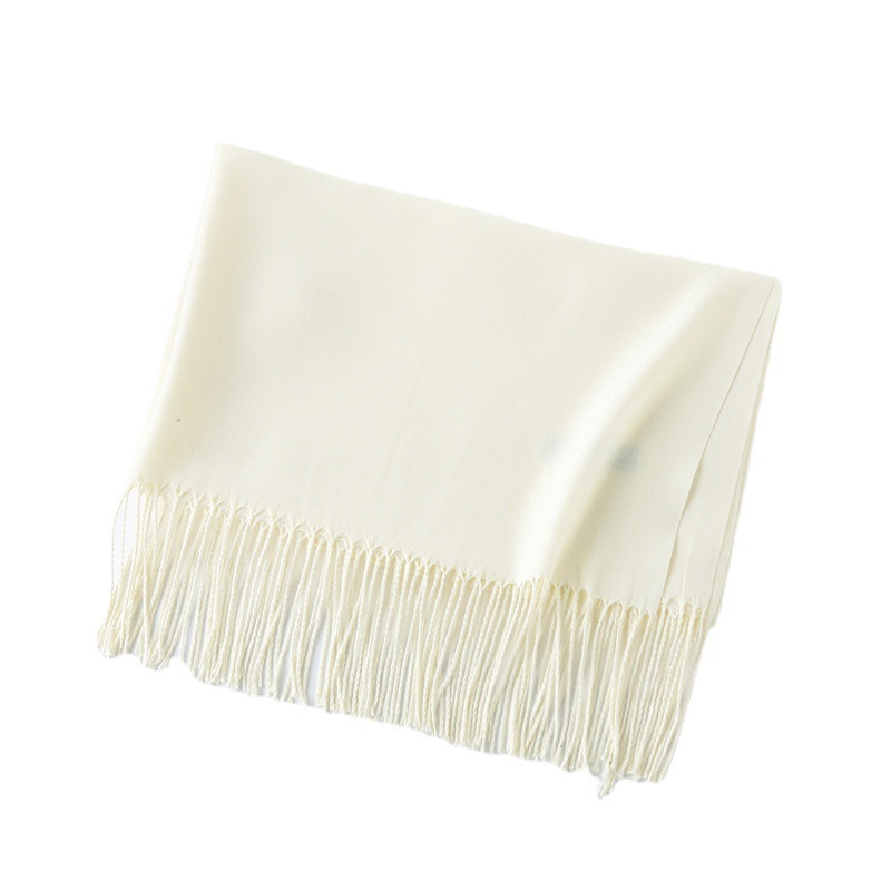 Six Solid Color Imitation Cashmere Scarf Women's Single Color Thick Warm Bib Shawl Gift Red Scarf Wholesale Hair Item Picture