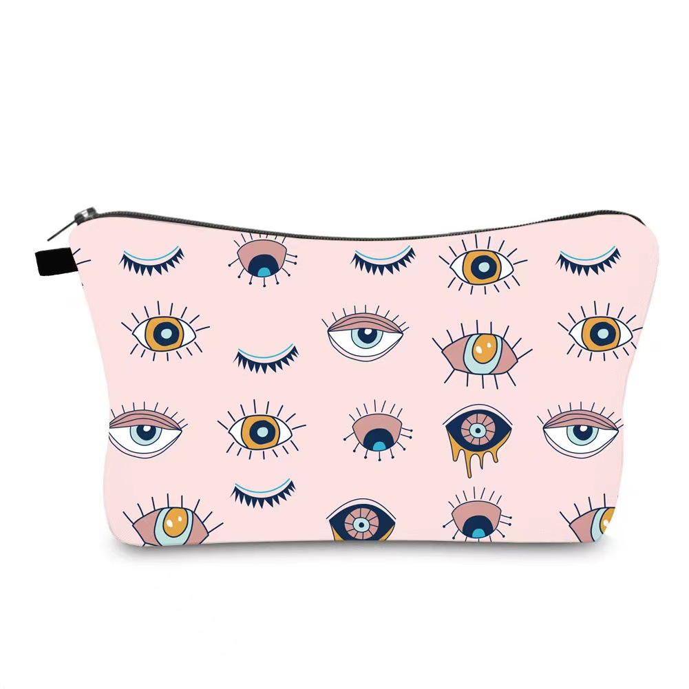 Cross-Border Sales Devil's Eyes Printed Makeup Bag Travel Storage Bag Portable Handheld Toiletry Bag Item Picture