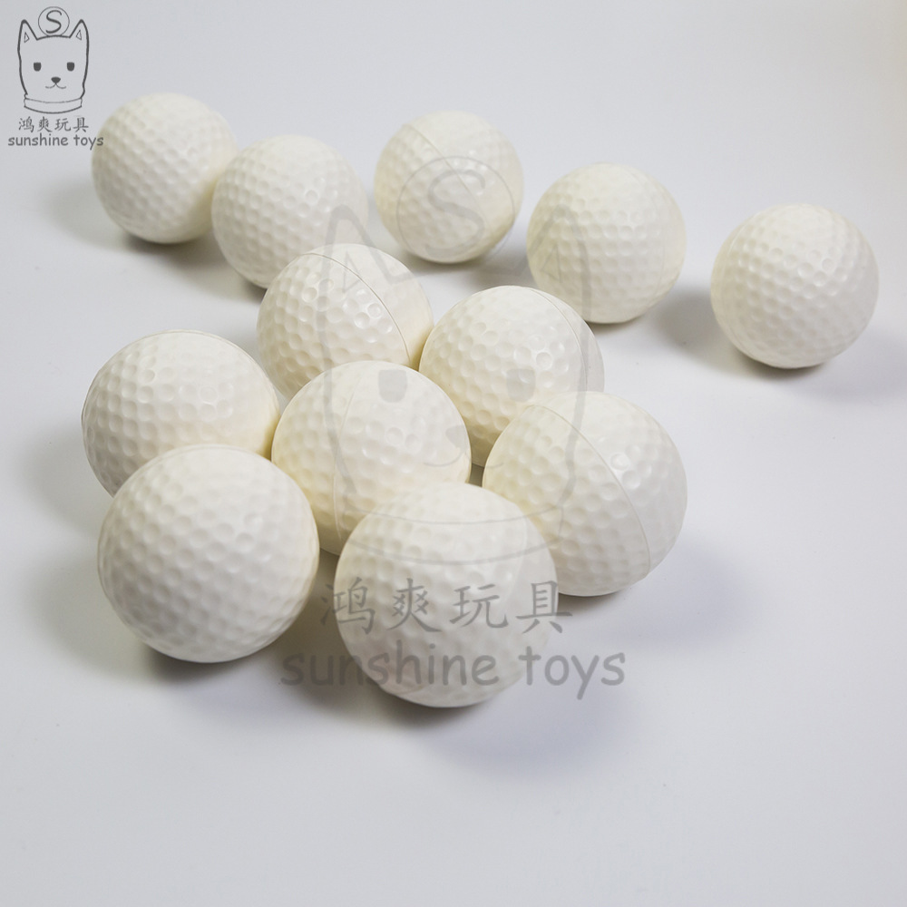 工厂直销63mm海绵白色高尔夫软球GOLF室内儿童减压力pu球跨境热卖详情图4