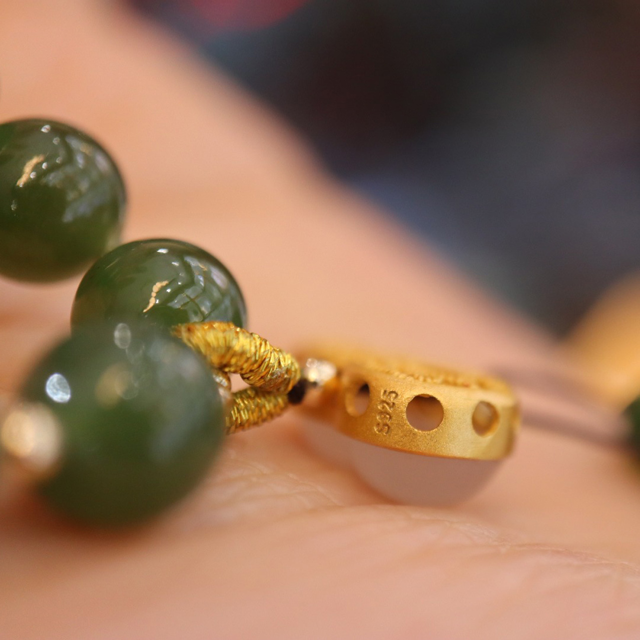 New 8MM jade bracelet, 925 silver gold-plated gourd bracelet, light luxury and niche design, ancient-style bracelet gift Application Scenario