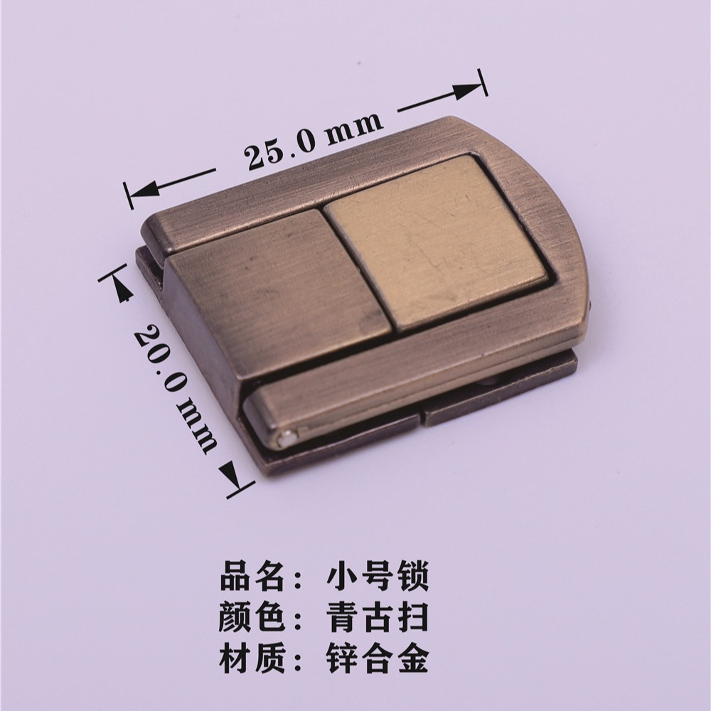 Factory direct sales gift box, lock, zinc alloy lock, packaging box, flat square lock, wooden box accessories, gold and silver Application Scenario