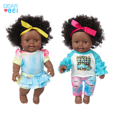 速卖通热销款非洲娃娃儿童玩具搪胶重生娃娃12寸黑皮肤娃娃洋娃娃