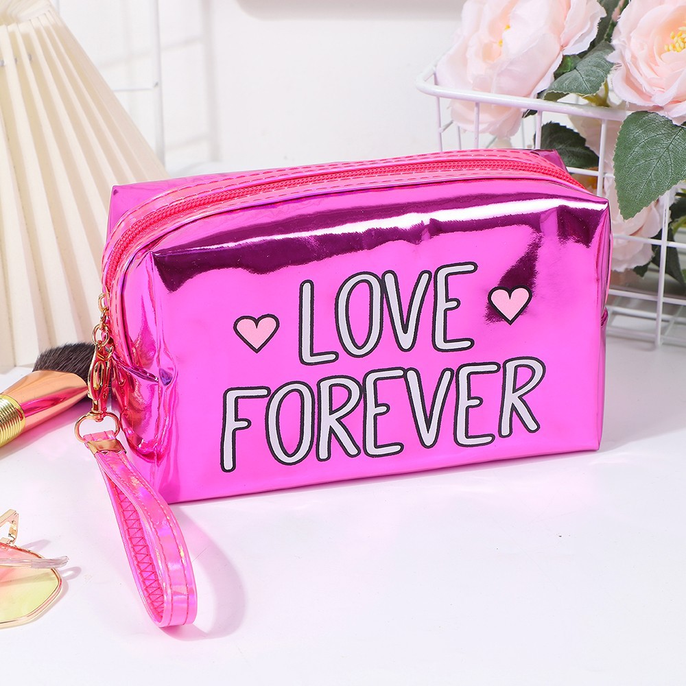 Wholesale of popular cross-border English makeup bags, creative ladies' lipstick and lip print toiletries, portable and fashionable makeup bags details Picture
