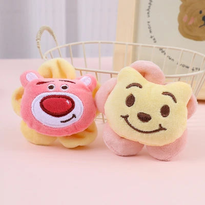 Cute Beaver Flower Internet Red Ruby Plush Hair Clip Cartoon Soft Cute Girl Scrunchie Accessories Accessories