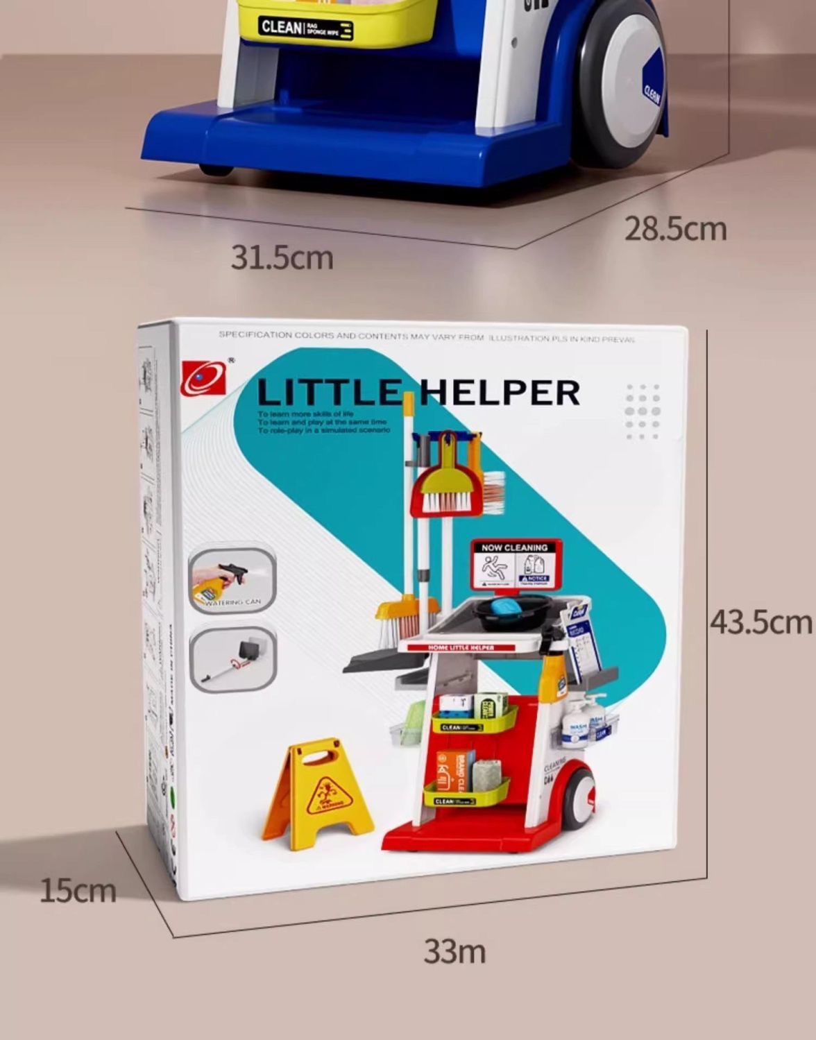 Cross-camera children's simulation cleaning tool trolley set, toys for boys and girls to clean, sweep and play house pic 16