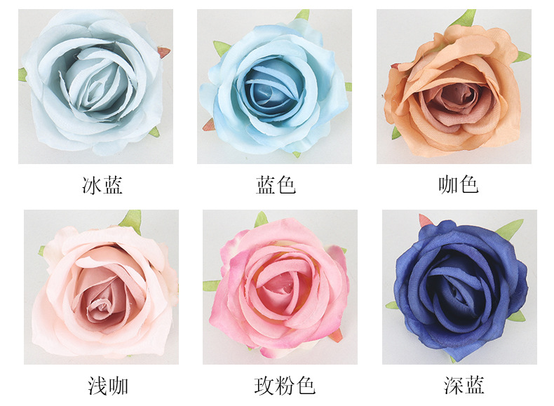 小巴黎仿真玫瑰花头婚车DIY蛋糕饰品玫瑰花墙装饰花朵假花批发详情4